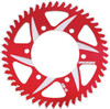 Vortex Rear Aluminum Sprocket, Kawasaki ZX-10R (04-26), red and silver motorcycle sprocket with sharp teeth for enhanced durability and performance.