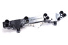 HTP Performance HTP Billet Fuel Rail for Suzuki Hayabusa (08-20) with Oversized Injectors, high-performance motorcycle fuel rail in black and silver.