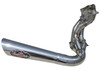 VooDoo Sidewinder Exhaust Suzuki GSXR1000 (01-06) Slash Cut, shiny metallic motorcycle exhaust pipe with VooDoo logo.