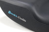 Brocks Performance Custom Corbin Seat Suzuki Hayabusa (22-25), close-up view of the motorcycle seat showcasing the textured black surface and embroidered logo.