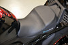 Brocks Performance Custom Corbin Seat for BMW S1000RR (20-25) and S1000R (20-24), close-up view of the sleek, black motorcycle seat with a textured finish and branded logo.