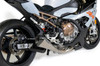 Brocks Performance Brocks CT Megaphone Full System w/17" Muffler BMW S1000RR (20-25), motorcycle exhaust system with a sleek black and metallic finish on a BMW racing bike.