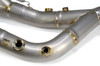 Brocks Performance Brocks CT Megaphone Full System with 17-inch Muffler for BMW S1000RR (2020-2025), close-up view of stainless steel motorcycle exhaust system.
