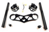 VooDoo Voodoo Top Triple Clamp Complete Kit Suzuki Hayabusa (99-25), black motorcycle handlebar clamp set with mounting hardware and handlebars.