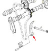 Kawasaki OEM Rear Cam Chain Guide KZ1000 J, technical diagram showing the rear cam chain guide and related engine components.