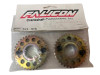 Falicon Adjustable Cam Sprockets ZX-6 (98-02), packaged in plastic with clear view of the gears showing their yellow and purple hues.