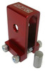 APE Cam Chain Tower Conversion Kawasaki KZ1000J, red anodized aluminum cam chain tower with mounting bolts and a pin.
