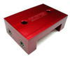 APE Cam Chain Tower Installation Jig Kawasaki KZ1000J, red metal jig with mounting holes for engine maintenance