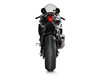 Akrapovic Racing GP Exhaust System Yamaha YZF-R1 (15-24), rear view of a black and silver motorcycle showing the exhaust system and rear tire.