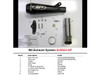 M4 Performance Exhausts M4 GP Black Slip On Exhaust Suzuki GSXR1000 (07-08), exploded view of the exhaust system parts including the black GP cone, slip-on tube, bracket, barrel clamp, spring, flange bolts, flange nuts, spacer, and O2 bung adapter.