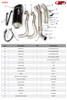 M4 Performance Exhausts M4 Carbon Fiber Full System Suzuki GSX-8S (23-25), detailed image of the exhaust system components including pipes, collector unit, mid-pipe, carbon fiber muffler, and various mounting hardware with labeled parts.