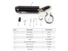 M4 Performance Exhausts M4 X-96 Carbon Fiber Slip On Exhaust Kawasaki ZX-4RR (23-25), image of a black carbon fiber slip-on exhaust with mounting hardware components laid out below.