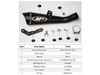 M4 Performance Exhausts M4 GP Black Slip On Exhaust Kawasaki ZX-10R (16-20), image showing a black slip on exhaust pipe with mounting hardware and detailed parts.