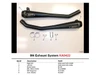 M4 Performance Exhausts M4 Black Retro-Drag Slip On Kawasaki ZX-14 (12-25), image of black motorcycle exhaust pipes with mounting hardware and clamps.