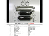 M4 Performance Exhausts M4 MC36 Carbon Fiber Slip On Kawasaki ZX-14 (12-25), image of a dual carbon fiber slip-on exhaust system with metal mounts and clamps.