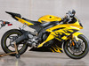 M4 Performance Exhausts M4 Carbon Fiber Street Slayer Slip On Yamaha YZF-R6 with Muffler Box Eliminator, installed on yellow sport motorcycle. M4 Performance Exhausts M4 Carbon Fiber Street Slayer Slip On Yamaha YZF-R6 with Muffler Box Eliminator, installed on yellow sport motorcycle.