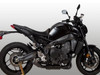 M4 Performance Exhausts M4 Black Exhaust System for Yamaha MT-09/XSR900 (21-25), black motorcycle with performance exhaust system, modern sport bike design.