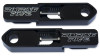 Roaring Toyz Bolt-On Swingarm Extensions Suzuki Hayabusa (99-25), black metal extensions for customizing motorcycle stability and appearance.