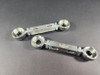 VooDoo Fully Adjustable Lowering Links Suzuki Hayabusa (99-25), metal motorcycle lowering link pair with adjustable length for improved riding position.