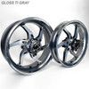 Coremoto Apex-6 Forged Aluminum Wheels Kawasaki ZX-10 (11-15), lightweight and high-performance motorcycle wheels in a sleek silver finish for enhanced handling and style.
