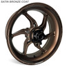 Coremoto Apex-6 Forged Aluminum Wheels Suzuki GSXR1000 (09-16), metallic bronze bicycle wheel with intricate spoke design and black center hub.