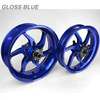 Coremoto Apex-6 Forged Aluminum Wheels Suzuki GSXR1000 (09-16), set of gloss blue forged aluminum wheels with multi-spoke design for Suzuki GSXR1000 between 2009 and 2016.