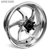 Coremoto Apex-6 Forged Aluminum Wheels Suzuki GSXR1000 (17-25), high-resolution silver alloy motorcycle wheel with a sleek multi-spoke design.
