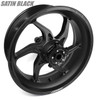 Coremoto Apex-6 Forged Aluminum Wheels Yamaha YZF-R1 (15-25), black satin finish motorcycle wheel with a sleek, modern design.