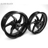 Coremoto Apex-6 Forged Aluminum Wheels Yamaha YZF-R1 (15-25), set of black glossy forged aluminum motorcycle wheels with intricate spoke design for Yamaha YZF-R1 model years 2015 to 2025.