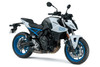 Suzuki OEM GSX-8S Service Manual (24-25), motorcycle with white and black body and blue wheels.