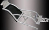 DME Aluminum Subframe +21" Suzuki Hayabusa (99-20), image of a silver aluminum motorcycle subframe designed for Suzuki Hayabusa models from 1999 to 2021.