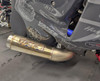 DME Mark1 Sidewinder Exhaust System, stainless steel motorcycle exhaust pipe with engraved logo on the cylinder and curved pipe design.