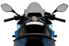 Puig Z-Racing Windscreen Suzuki GSX-8R (24-25), front view of motorcycle with tinted windscreen and handlebar controls.