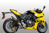 M4 Performance Exhausts M4 Carbon Fiber Full System Suzuki GSX-8R (24-25), yellow and black sport motorcycle with carbon fiber exhaust system. M4 Performance Exhausts M4 Carbon Fiber Full System Suzuki GSX-8R (24-25), yellow and black sport motorcycle with carbon fiber exhaust system.