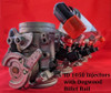 Dogwood Racing Fuel Rail Kawasaki ZX-14 (06-25), close-up of an aluminum fuel rail with attached injectors for motorcycle engine.