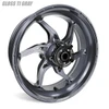 Coremoto Apex-6 Forged Aluminum Wheels Suzuki GSXR600/750 (11-26), high-performance motorcycle wheel with a sleek, glossy titanium gray finish, designed for durability and lightweight handling.