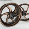 Coremoto Apex-6 Forged Aluminum Wheels Yamaha YZF-R6 (17-24), bronze-colored motorcycle wheels with a sleek design for Yamaha YZF-R6 models from 2017 to 2024.