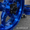 Coremoto Apex-6 Forged Aluminum Wheels Yamaha YZF-R6 (17-24), gloss blue motorcycle wheels with high-quality forged aluminum construction and black center hub, designed for Yamaha YZF-R6 models from 2017 to 2024.