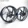 Coremoto Apex-6 Forged Aluminum Wheels Yamaha MT10/FZ10 (15-24), image showing a pair of forged aluminum motorcycle wheels with a sleek, modern design in gloss titanium gray finish.