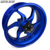 Coremoto Apex-6 Forged Aluminum Wheels Yamaha MT10/FZ10 (15-24), satin blue motorcycle wheel with lightweight forged construction and intricate spoke design.