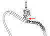 Kawasaki OEM Top Idler Rubber Damper (Thin) KZ900, illustration of the rubber damper and chain tensioner assembly for motorcycle