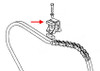 Kawasaki OEM Top Idler Rubber Damper (Thick) KZ900, technical diagram showing the rubber damper with mounting screw and chain component.