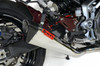 Brocks Performance Brocks Penta-Carbon Full System 15" Muffler Suzuki Hayabusa (99-21), close-up of the high-performance exhaust system mounted on the motorcycle with carbon fiber components and a stainless steel muffler. Brocks Performance Brocks Penta-Carbon Full System 15" Muffler Suzuki Hayabusa (99-21), close-up of the high-performance exhaust system mounted on the motorcycle with carbon fiber components and a stainless steel muffler.