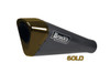 Brock's Performance Brocks Penta-Carbon Full System 15" Black Muffler Suzuki Hayabusa (99-20), motorcycle exhaust muffler with black and gold carbon fiber design.