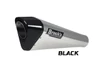 Brocks Performance Brocks Penta-Carbon Full System 15" Muffler for Suzuki GSXR1000 (17-27), black and silver exhaust pipe with carbon fiber end cap.