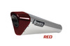 Brocks Performance Brocks Penta-Carbon Full System 15" Muffler Kawasaki ZX-14R (12-25), a high-performance motorcycle exhaust system with a carbon fiber red end cap and silver body.