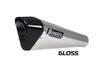 Brocks Performance Brocks Penta-Carbon Full System 15" Muffler Kawasaki ZX-14R (12-25), performance motorcycle exhaust with black carbon fiber end cap and silver body.