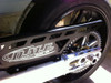 DME Aluminum Swingarm Honda Fireblade SP (20-24), close-up view of the silver and black swingarm with chain sprocket and cut-out design.
