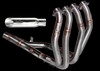 VooDoo Shorty Exhaust System Suzuki Hayabusa (22-25), high-performance motorcycle exhaust with polished metal pipes and dual outlet design.