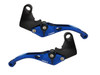 Vortex V3 Race Levers Suzuki GSX-8R/S (23-25), blue motorcycle race levers with black mounting brackets for Suzuki GSX-8R/S models from 2023 to 2025.